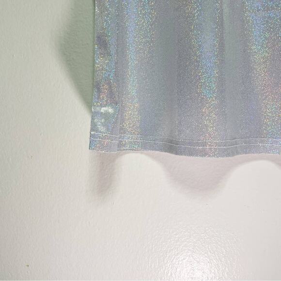 Gray Rainbow Sparkle Short Sleeve Crew Neck Top - Picture 3 of 12